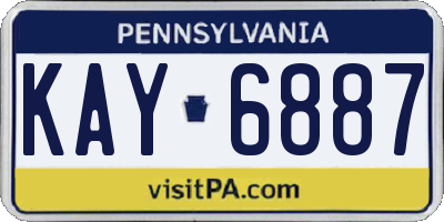 PA license plate KAY6887