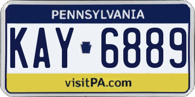 PA license plate KAY6889