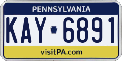 PA license plate KAY6891