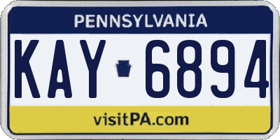 PA license plate KAY6894