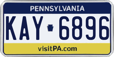 PA license plate KAY6896
