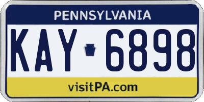 PA license plate KAY6898