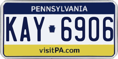 PA license plate KAY6906