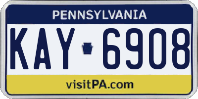 PA license plate KAY6908