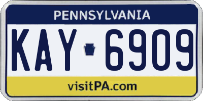 PA license plate KAY6909