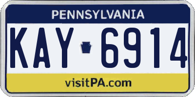 PA license plate KAY6914