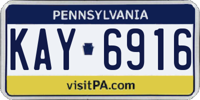 PA license plate KAY6916
