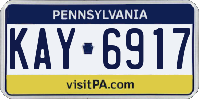PA license plate KAY6917