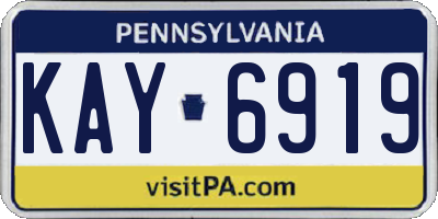 PA license plate KAY6919