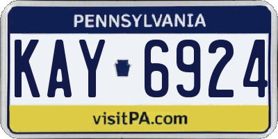 PA license plate KAY6924