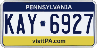 PA license plate KAY6927