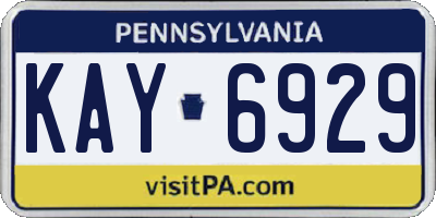 PA license plate KAY6929