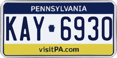 PA license plate KAY6930