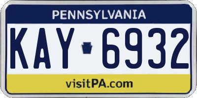PA license plate KAY6932