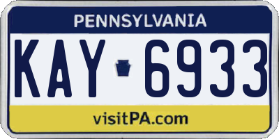 PA license plate KAY6933