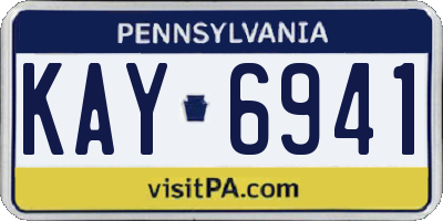 PA license plate KAY6941