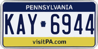 PA license plate KAY6944