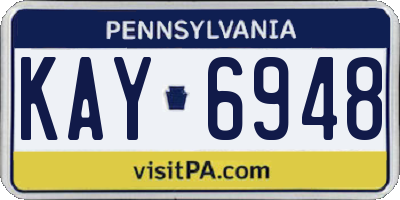 PA license plate KAY6948