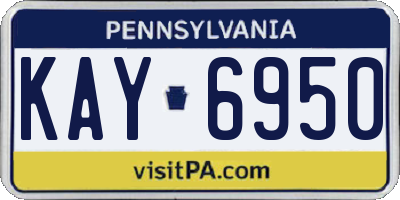 PA license plate KAY6950