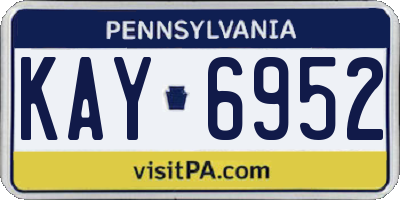 PA license plate KAY6952