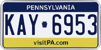 PA license plate KAY6953
