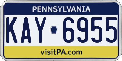 PA license plate KAY6955