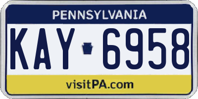 PA license plate KAY6958