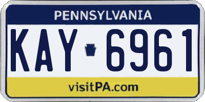 PA license plate KAY6961