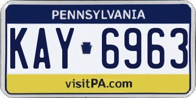 PA license plate KAY6963