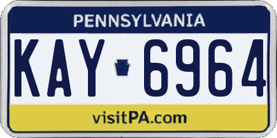 PA license plate KAY6964