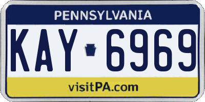 PA license plate KAY6969