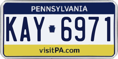 PA license plate KAY6971