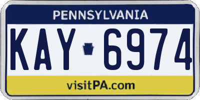PA license plate KAY6974