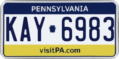 PA license plate KAY6983