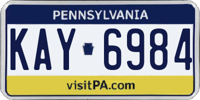 PA license plate KAY6984