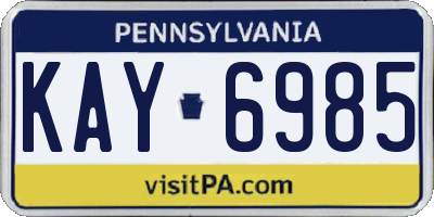 PA license plate KAY6985