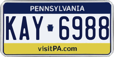 PA license plate KAY6988