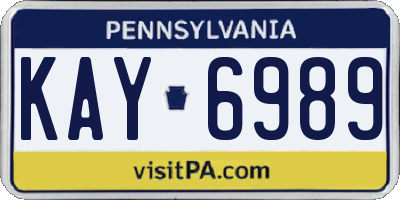 PA license plate KAY6989