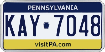 PA license plate KAY7048
