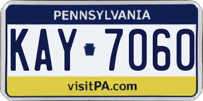 PA license plate KAY7060
