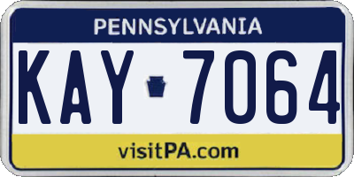 PA license plate KAY7064