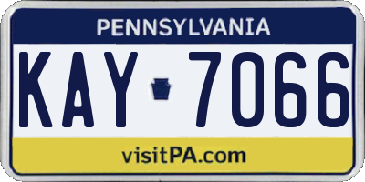 PA license plate KAY7066