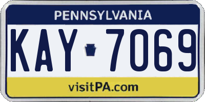 PA license plate KAY7069