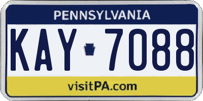PA license plate KAY7088