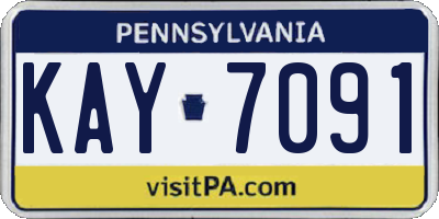 PA license plate KAY7091