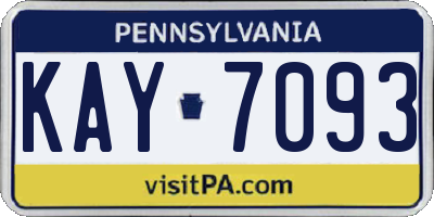 PA license plate KAY7093