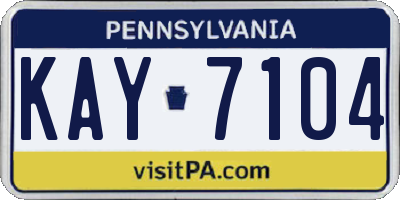 PA license plate KAY7104