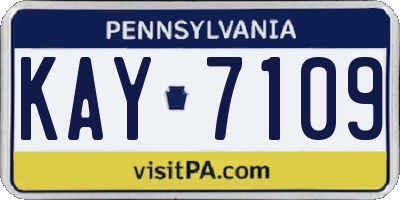PA license plate KAY7109