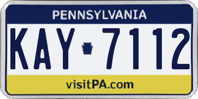 PA license plate KAY7112