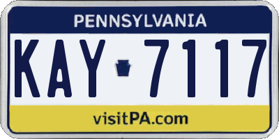 PA license plate KAY7117